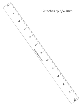 Ruler 12-inch by 1/10 inch Printable Ruler