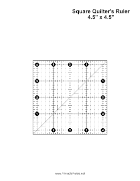 Square Quilter Ruler 4.5 Inches Printable Ruler