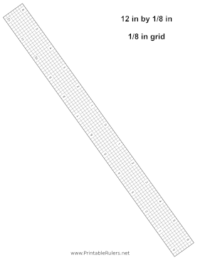 12in Ruler Eighth Inch Grid Printable Ruler