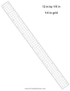 12in Ruler Fourth Inch Grid Printable Ruler