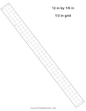 12in Ruler Third Inch Grid Printable Ruler