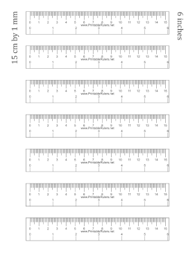 15 Centimeter And 6 Inch Printable Ruler