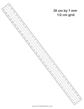 30cm Ruler Half-Centimeter Grid Printable Ruler