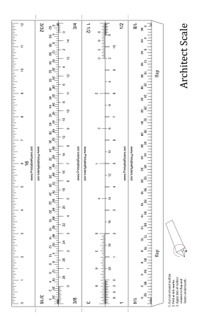 Architect Scale 12-inch Ruler Printable Ruler