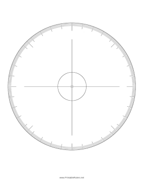 Blank Protractor 360 Degrees Printable Ruler