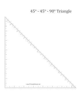 Blank Triangle 45 Degrees Printable Ruler