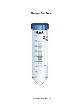 Capped Sample Test Tube Printable Ruler
