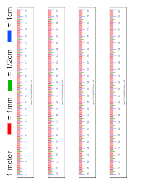 Colored Markings Meterstick Printable Ruler