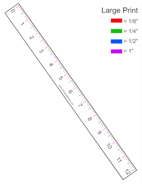 Colored Markings Ruler Large Print Printable Ruler