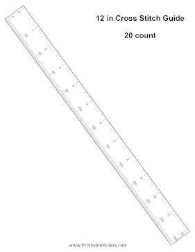 Cross Stitch Guide 12 Inches 20 Count Printable Ruler