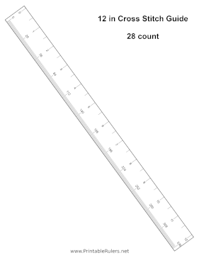 Cross Stitch Guide 12 Inches 28 Count Printable Ruler