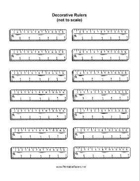 Cute Decorative Rulers Black And White Printable Ruler