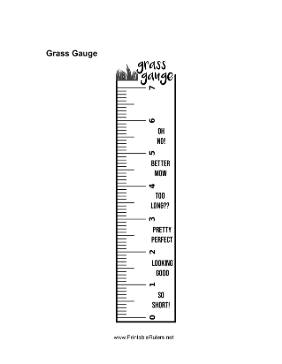 Grass Gauge Printable Ruler