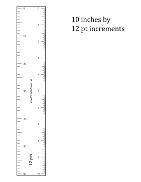 Layout Ruler 12-points Printable Ruler