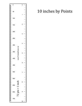 Layout Ruler Points 10-inches Printable Ruler