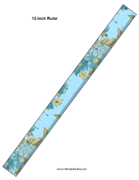 Painted Flowers Ruler Printable Ruler