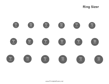 Ring Size Chart Printable Ruler