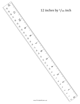 Ruler 12-Inch By 16 R To L Printable Ruler