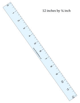 Ruler 12-Inch By 1/4 Inch Blue Printable Ruler