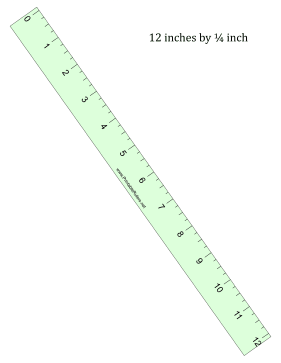 Ruler 12-Inch By 1/4 Inch Green Printable Ruler