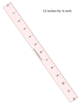 Ruler 12-Inch By 1/4 Inch Pink Printable Ruler