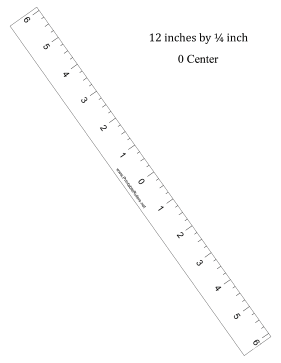 Ruler 12-Inch By 4 Zero Center Printable Ruler