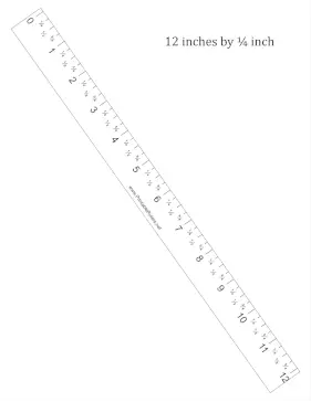 Ruler 12-inch With Quarter Markers - Printable Ruler