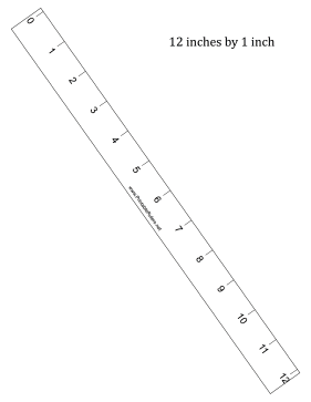 Ruler 12-inch by 1 inch Printable Ruler