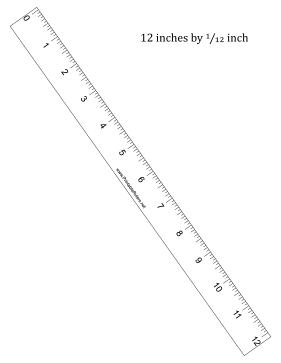 Ruler 12-inch by 1/12 inch Printable Ruler