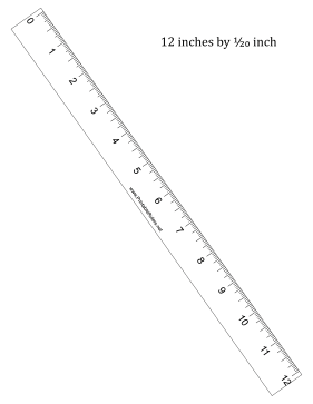 Ruler 12-inch by 1/20 inch Printable Ruler