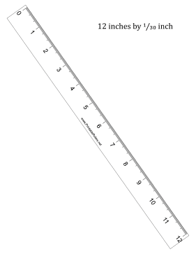 Ruler 12-inch by 1/30 inch Printable Ruler