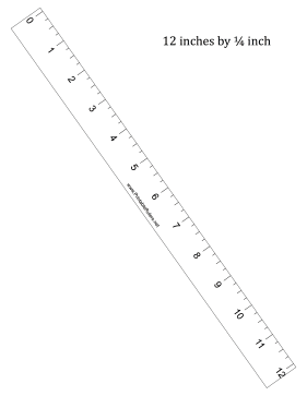 12-inch by 1/4 inch Ruler - Printable Ruler