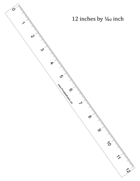 Ruler 12-inch by 1/40 inch - Printable Ruler