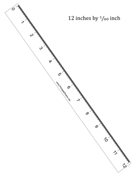 Ruler 12-inch by 1/60 inch Printable Ruler