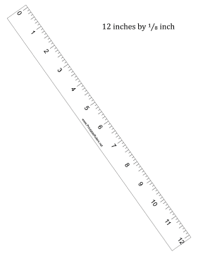 Ruler 12-inch by 1/8 inch Printable Ruler