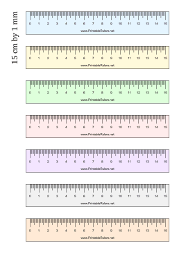 Ruler 15-cm By mm Colorful Printable Ruler