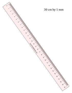 Ruler 30-cm By mm Pink Printable Ruler
