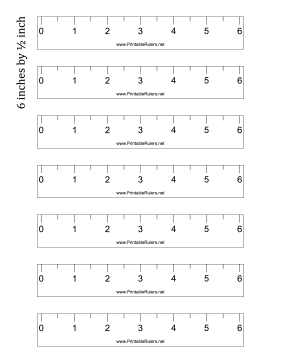 6-inch by 1/2 inch Ruler Printable Ruler