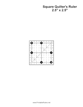 Square Quilter Ruler 2.5 Inches Printable Ruler
