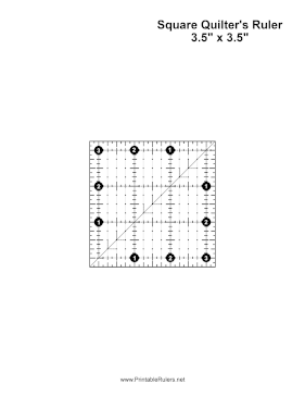 Square Quilter Ruler 3.5 Inches Printable Ruler