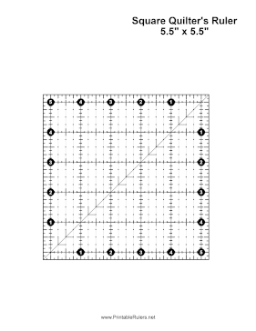 Square Quilter Ruler 5.5 Inches Printable Ruler