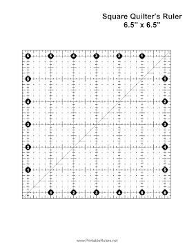 Square Quilter Ruler 6.5 Inches Printable Ruler
