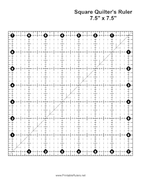 Square Quilter Ruler 7.5 Inches Printable Ruler