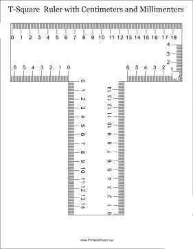 T-Square Ruler Centimeters Printable Ruler