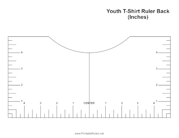 Youth T-Shirt Ruler Back Printable Ruler