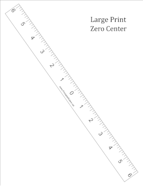 Zero Center Ruler Large Print Printable Ruler