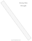 12in Ruler Fourth Inch Grid