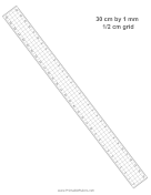 30cm Ruler Half-Centimeter Grid