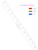 Colored Markings Ruler 12-inch by 4 OpenOffice Template