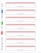 Colored Markings Ruler 15-cm by mm OpenOffice Template